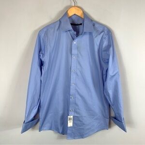 NWT Sean John Blue French Cuff Long Sleeve Button Up Shirt 15  32/33